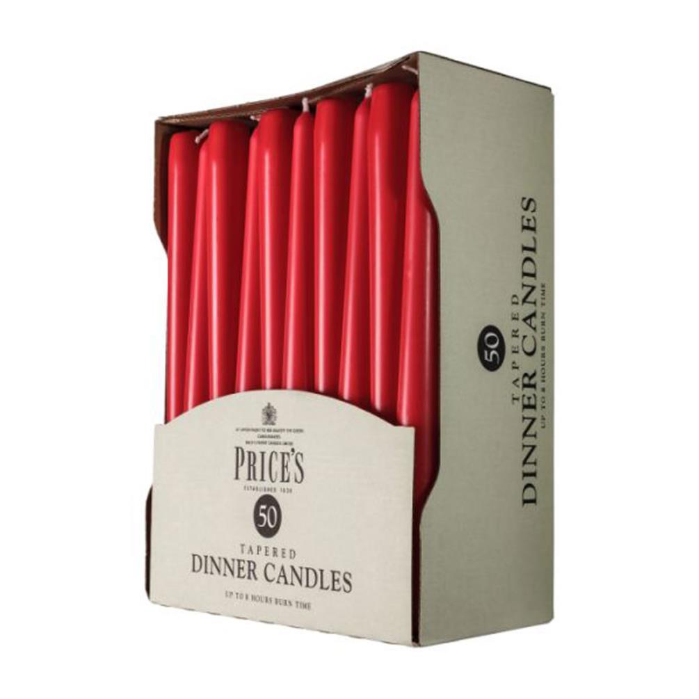 Price's Red Tapered Dinner Candle (Pack of 50) Extra Image 1